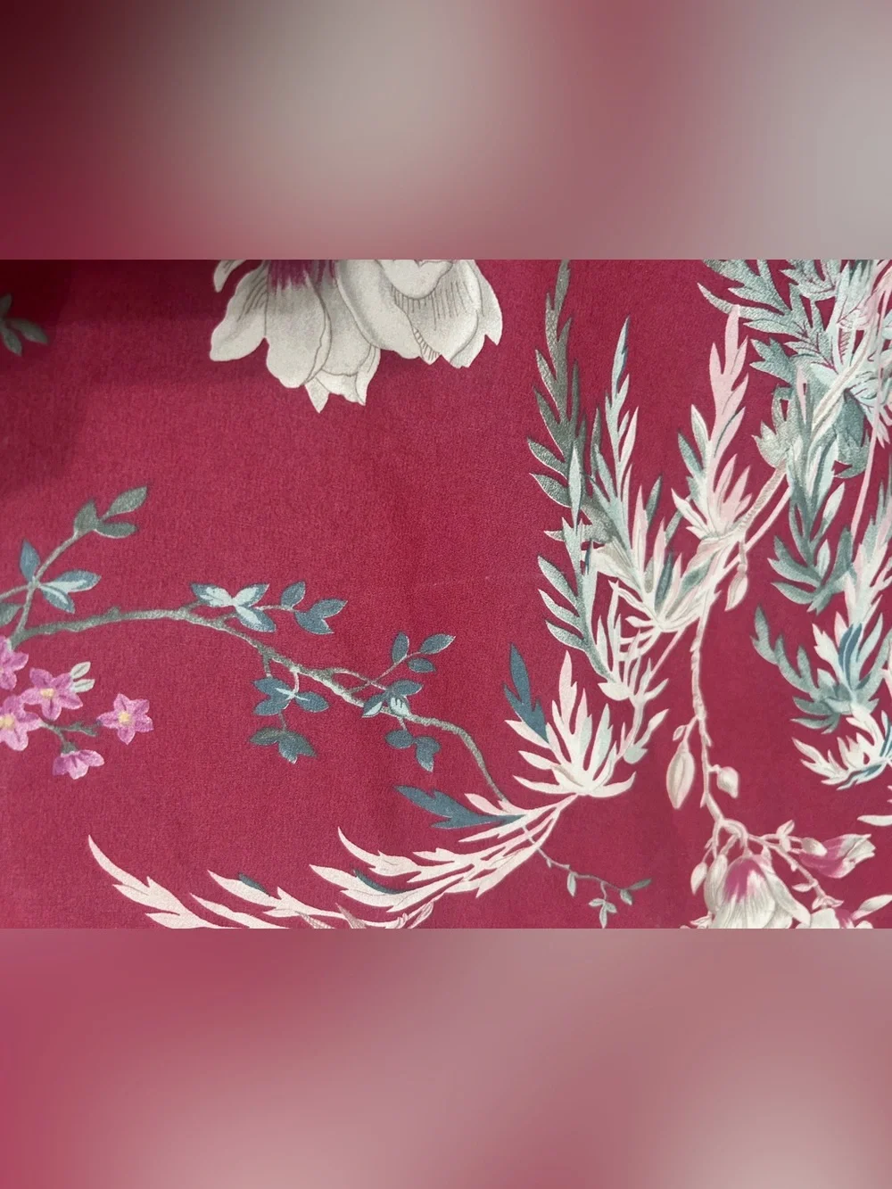 Pottery Barn King Duvet  Organic Cotton  Tropical Birds Leaves Crimson Red